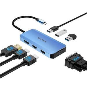 USB C Laptop Docking Station Quad Monitor USB C Hub Dual HDMI for Lenovo Dell HP